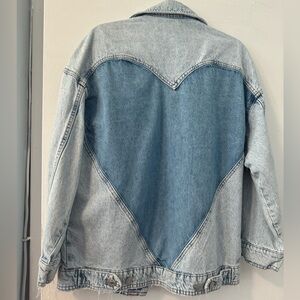 ZARA oversized heart denim jacket. Size S-M. Oversized fit